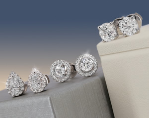 Boucles d'oreilles diamant de synthèse